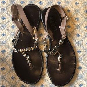 Valentino gold rock stud flats.